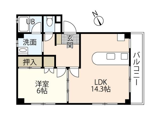 コーポワタナベ(1LDK/1階)の間取り写真