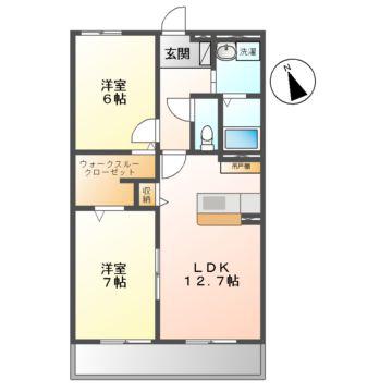 CUARTO GISHOU(2LDK/3階)の間取り写真