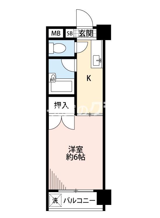 東洋プラザ泉尾(1K/7階)の間取り写真