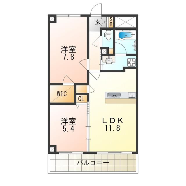 LAVIS(2LDK/2階)の間取り写真