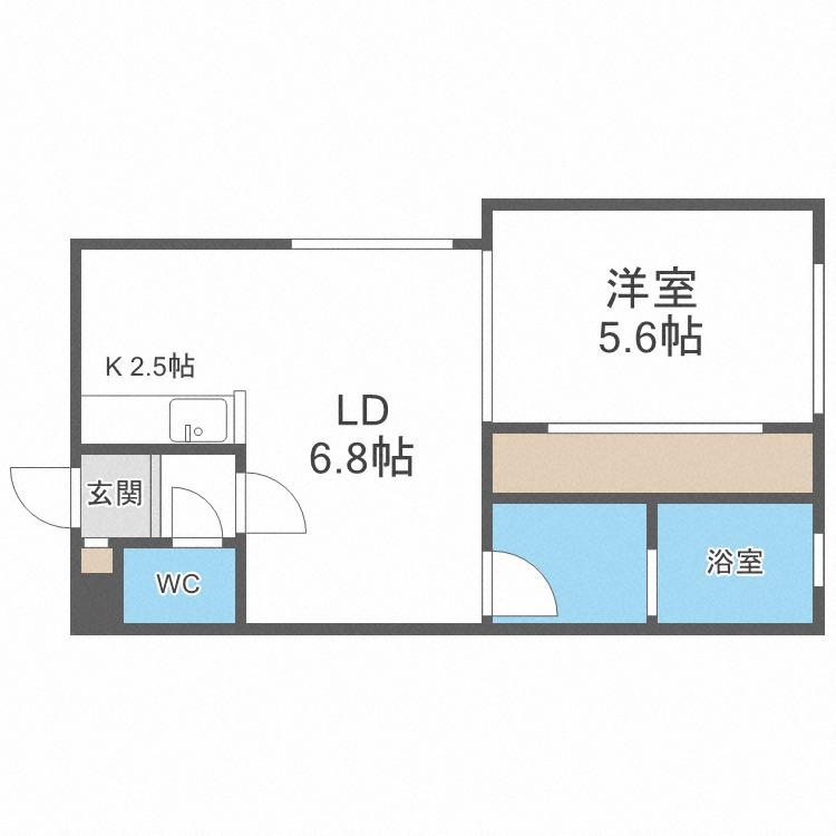 ファインド元町II(1LDK/3階)の間取り写真