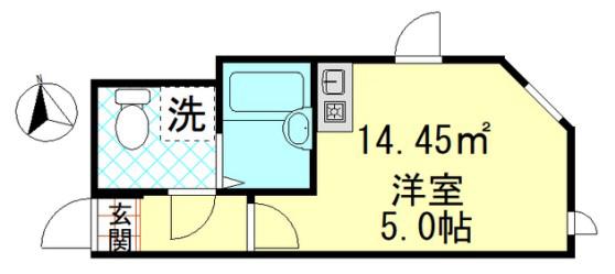シャンテ四ツ木駅前(ワンルーム/1階)の間取り写真