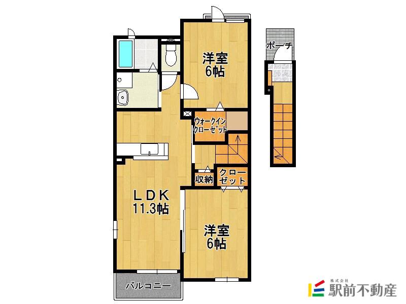 エクセル壱番館(2LDK/2階)の間取り写真