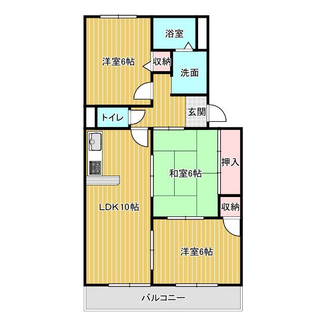 ロベリア山崎(3DK/2階)の間取り写真