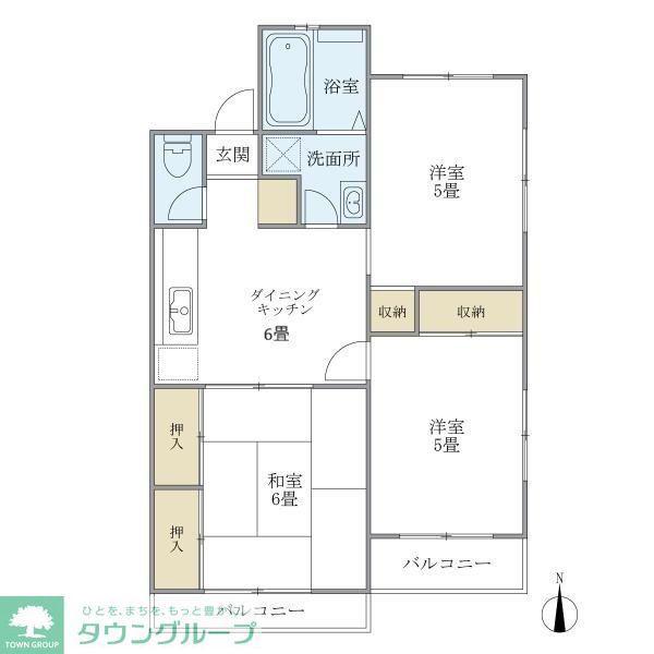ドミール久我山(3DK/2階)の間取り写真