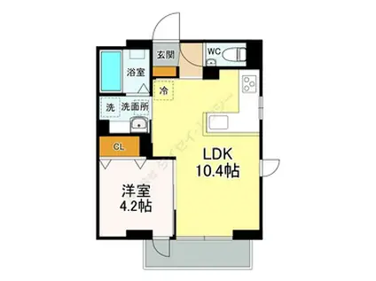 JOS RESIDENCE 高田馬場(1LDK/2階)の間取り写真