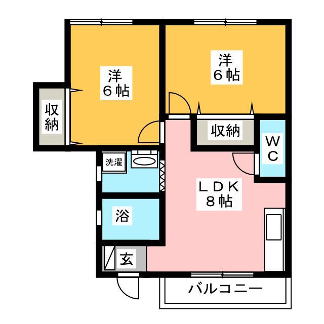 KAPARAS(2LDK/1階)の間取り写真