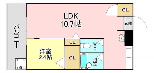 プレアール大浦(1LDK/1階)の間取り写真