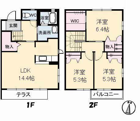 ベルセゾンゆめみ(3LDK/1階)の間取り写真