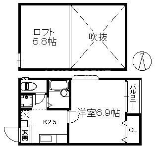 ENJOYコーポ別府(1K/1階)の間取り写真