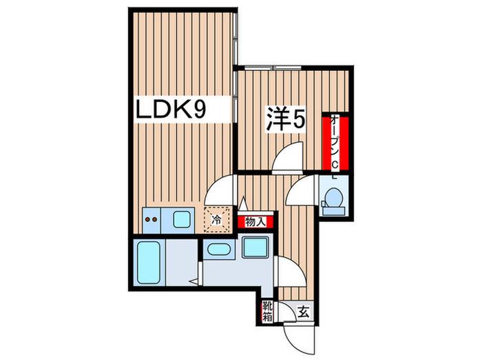 UK-7(1LDK/1階)の間取り写真
