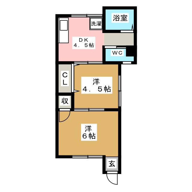 桂マンション(2DK/1階)の間取り写真