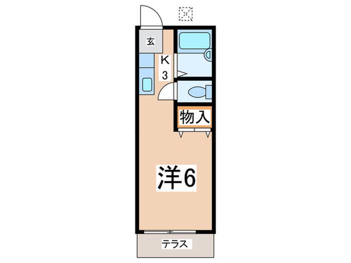 ジュネス(1K/1階)の間取り写真