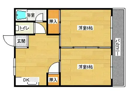 新原第1マンション(2DK/2階)の間取り写真