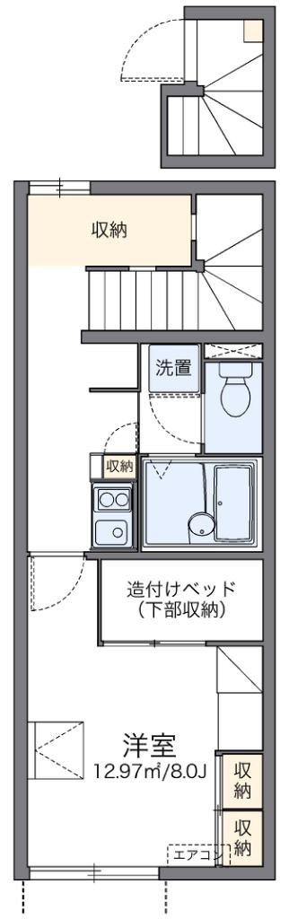 レオパレスメゾンアジュール(1K/2階)の間取り写真