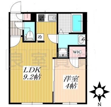 QUADOR吹上ノース(1LDK/4階)の間取り写真