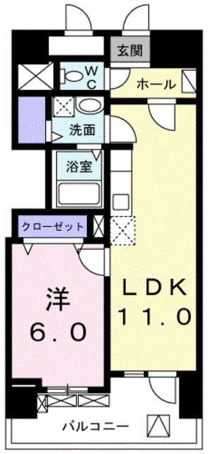 メゾンド・ボナー扇 弐番館(1LDK/5階)の間取り写真