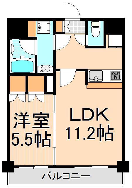 ベルシード梅島 ブランシュ(1LDK/9階)の間取り写真
