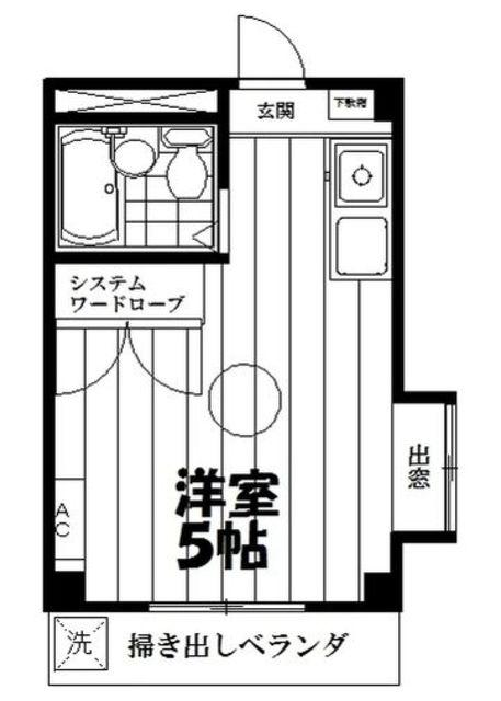 マメール・北町(ワンルーム/1階)の間取り写真