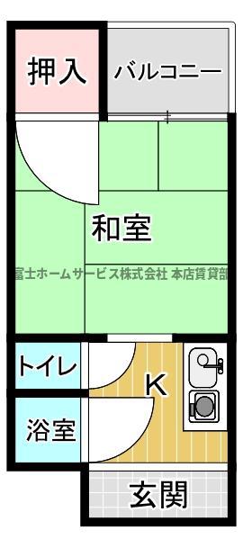 パークハイツあびこ(1K/4階)の間取り写真