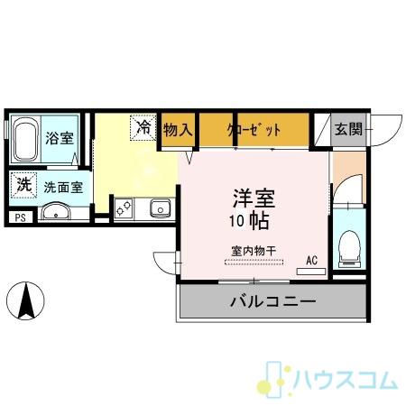 パレブロン(1K/2階)の間取り写真