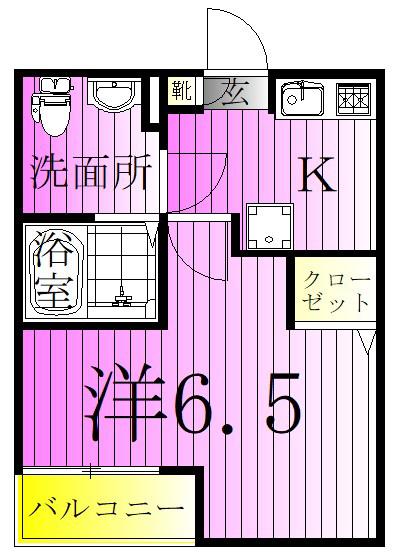 フォレスティエール(1K/1階)の間取り写真