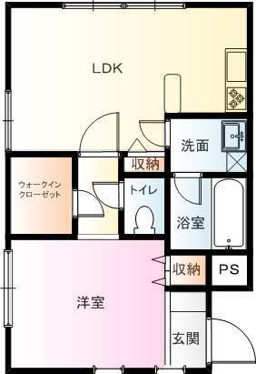 京町キングダム(1LDK/1階)の間取り写真