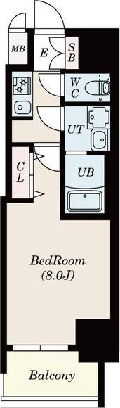 S-RESIDENCE庄内通ノース(1K/15階)の間取り写真