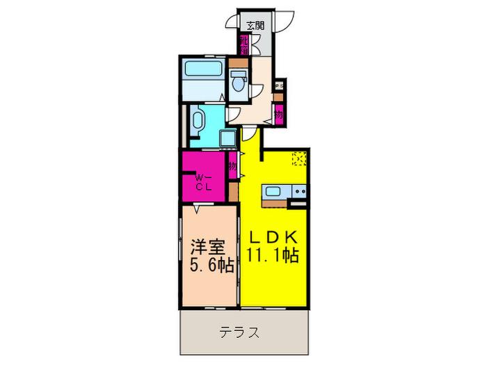DHOUSEサウス(1LDK/1階)の間取り写真