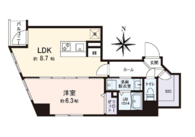 VISTA豊島(1LDK/7階)の間取り写真