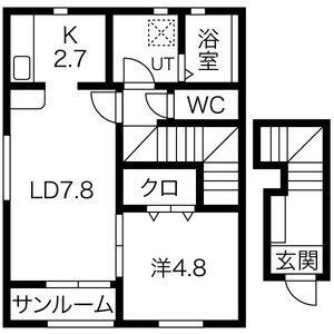 アッシュネクスト(1LDK/2階)の間取り写真