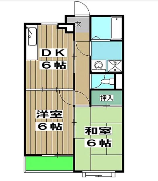 エンジェリア2000(2DK/2階)の間取り写真