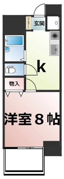 ノーブル千種(1K/1階)の間取り写真