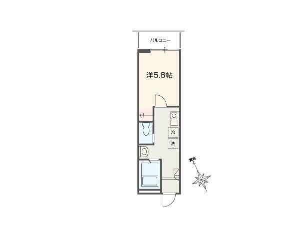 MELLAS相模原Ⅱ(1K/1階)の間取り写真