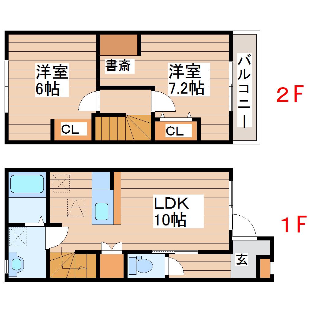 PRIMEVEREII(2LDK/1階)の間取り写真