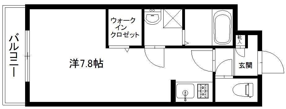 フレッシュタウンSUGIMOTO(1K/2階)の間取り写真