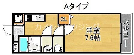 ラフィーネ住之江(1K/1階)の間取り写真