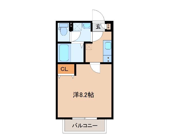 ネオステージ萩野町(1K/2階)の間取り写真