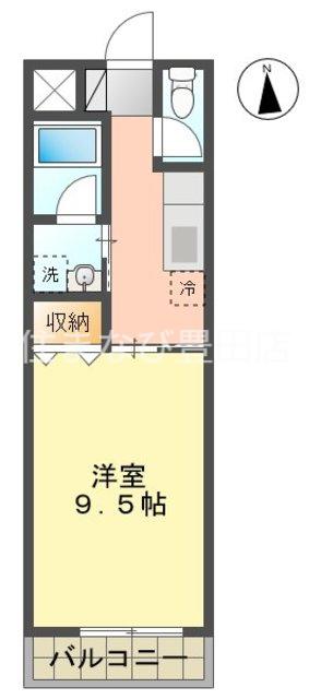 アートパーク小坂(1K/1階)の間取り写真