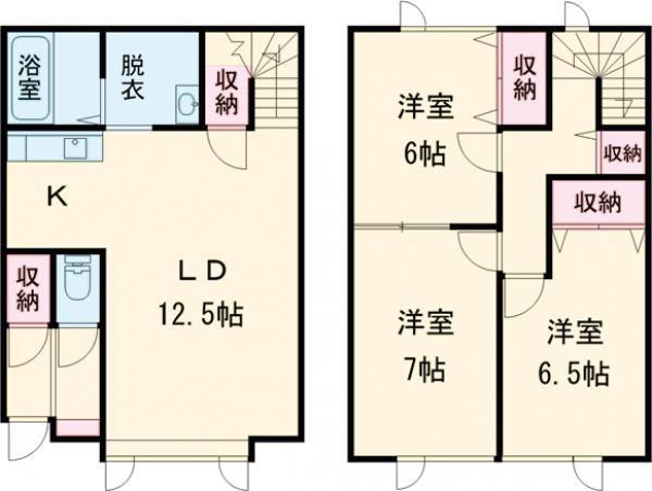ロイヤルガーデン(3LDK/1階)の間取り写真