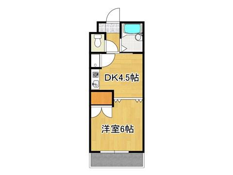ウィステリ(1DK/3階)の間取り写真