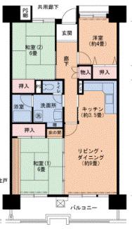 UR武庫川 29号棟(3LDK/14階)の間取り写真