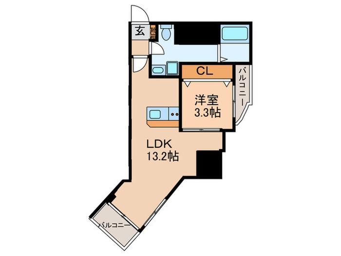 ラウレア(1LDK/8階)の間取り写真