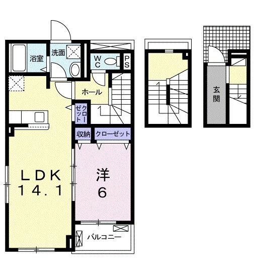 I・VILLAGE大手町 A(1LDK/3階)の間取り写真