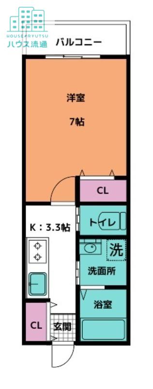 ティーズスタイル西栄田(1K/1階)の間取り写真