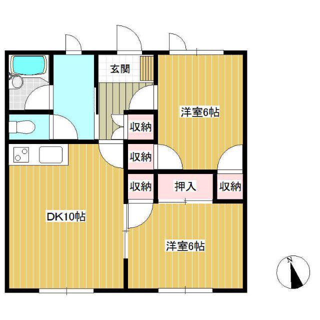リブラIII(2LDK/1階)の間取り写真