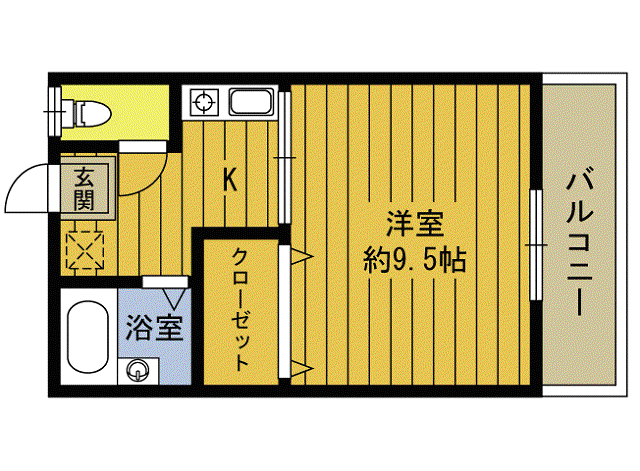 レガーロ田尻弐番館(1K/1階)の間取り写真