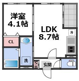 ハーモニーテラスTOWA(1LDK/1階)の間取り写真