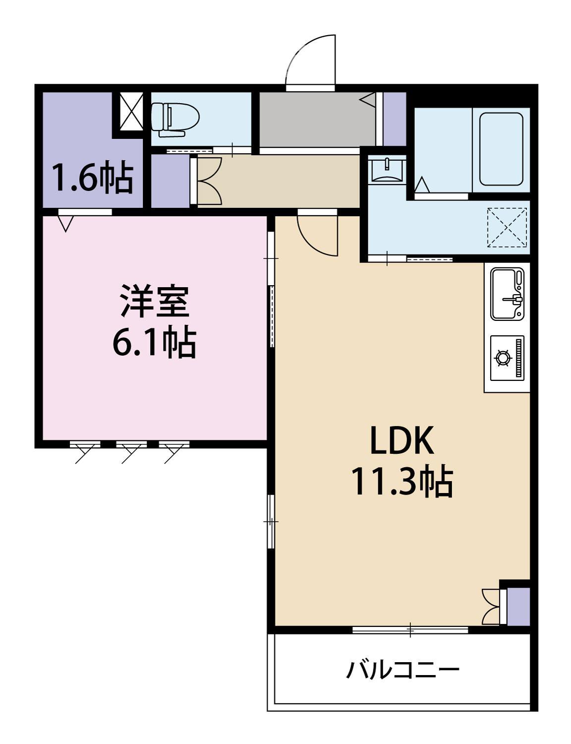 MAISON DE ROMAINEE(1LDK/2階)の間取り写真