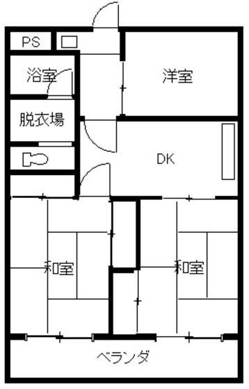 第3植野ビル(3DK/2階)の間取り写真